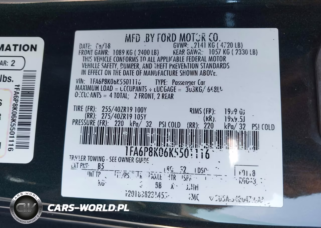 2019 Ford Mustang Bullitt VIN:1FA6P8K06K5501116 - 9