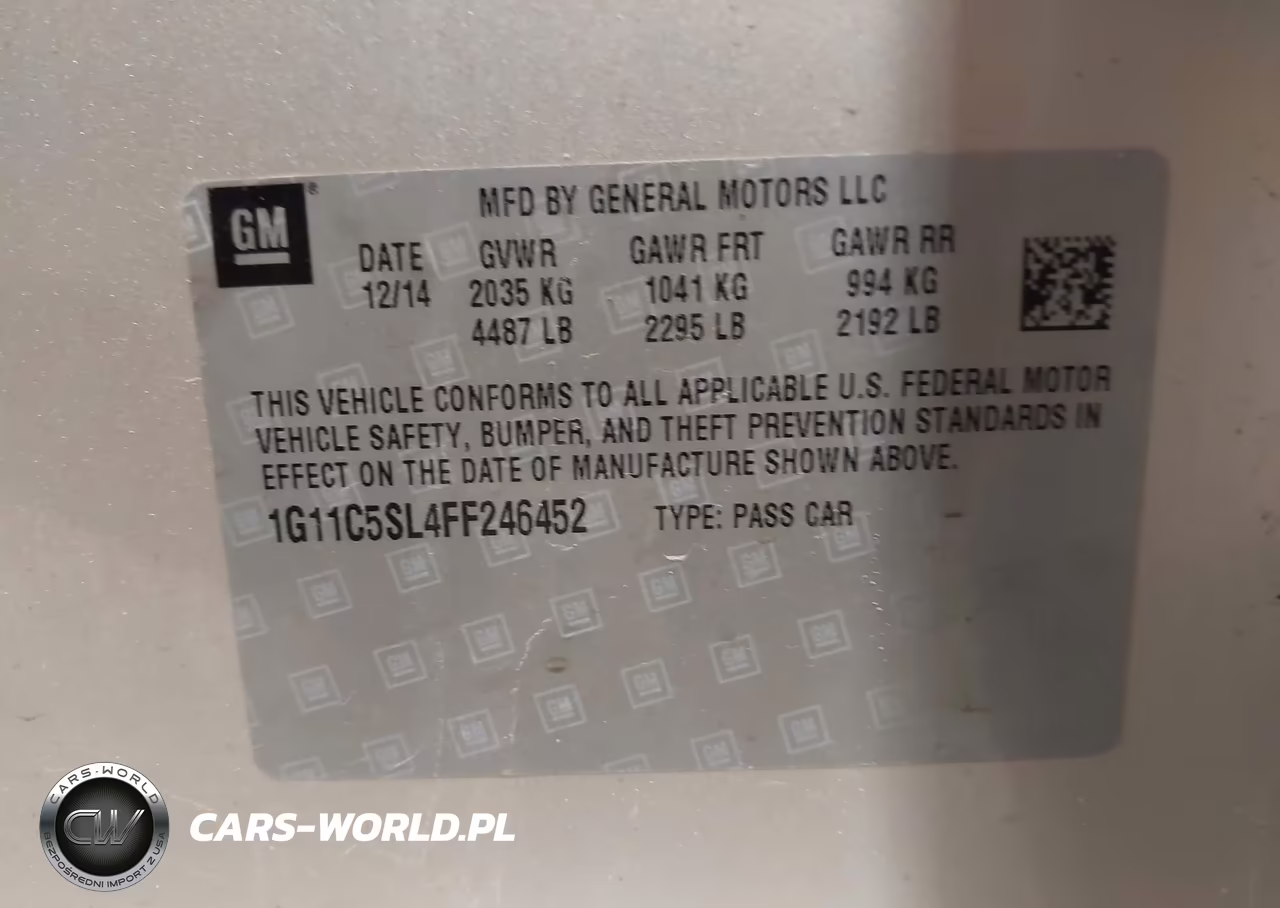2015 Chevrolet Malibu 1Lt VIN:1G11C5SL4FF246452 - 9