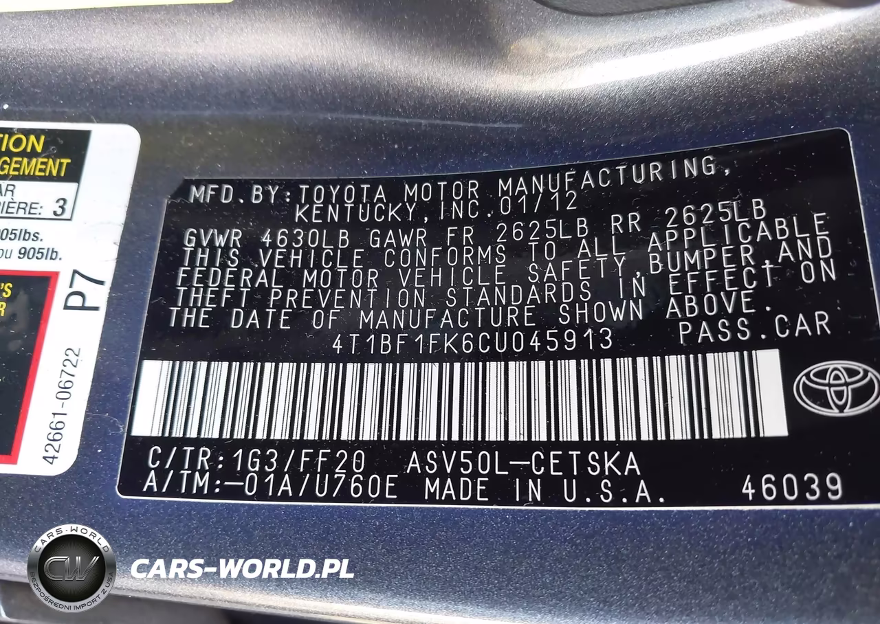 2012 Toyota Camry Se VIN:4T1BF1FK6CU045913 - 9