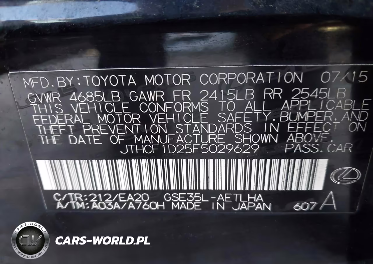 2015 Lexus Is 250 VIN:JTHCF1D25F5029629 - 9