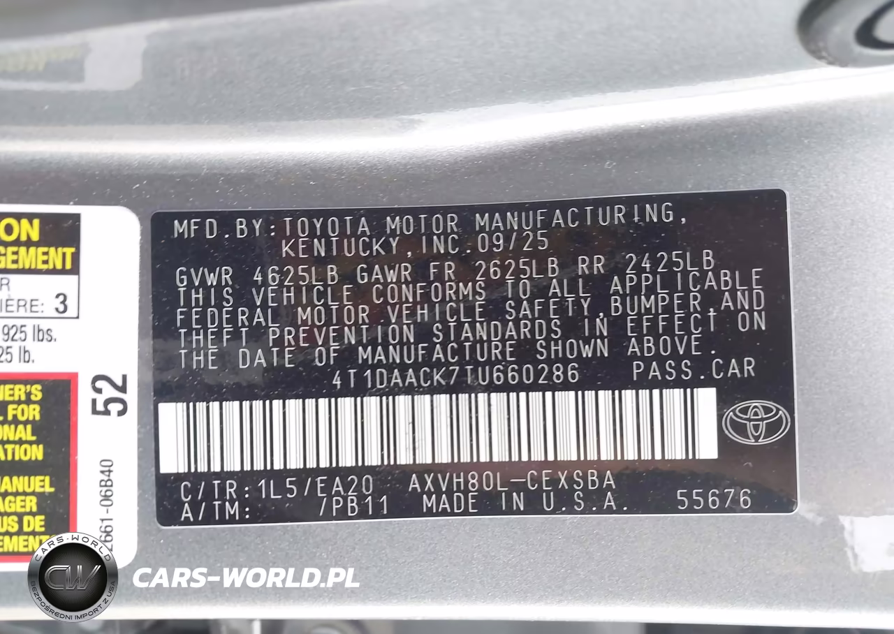 2026 Toyota Camry Se VIN:4T1DAACK7TU660286 - 9
