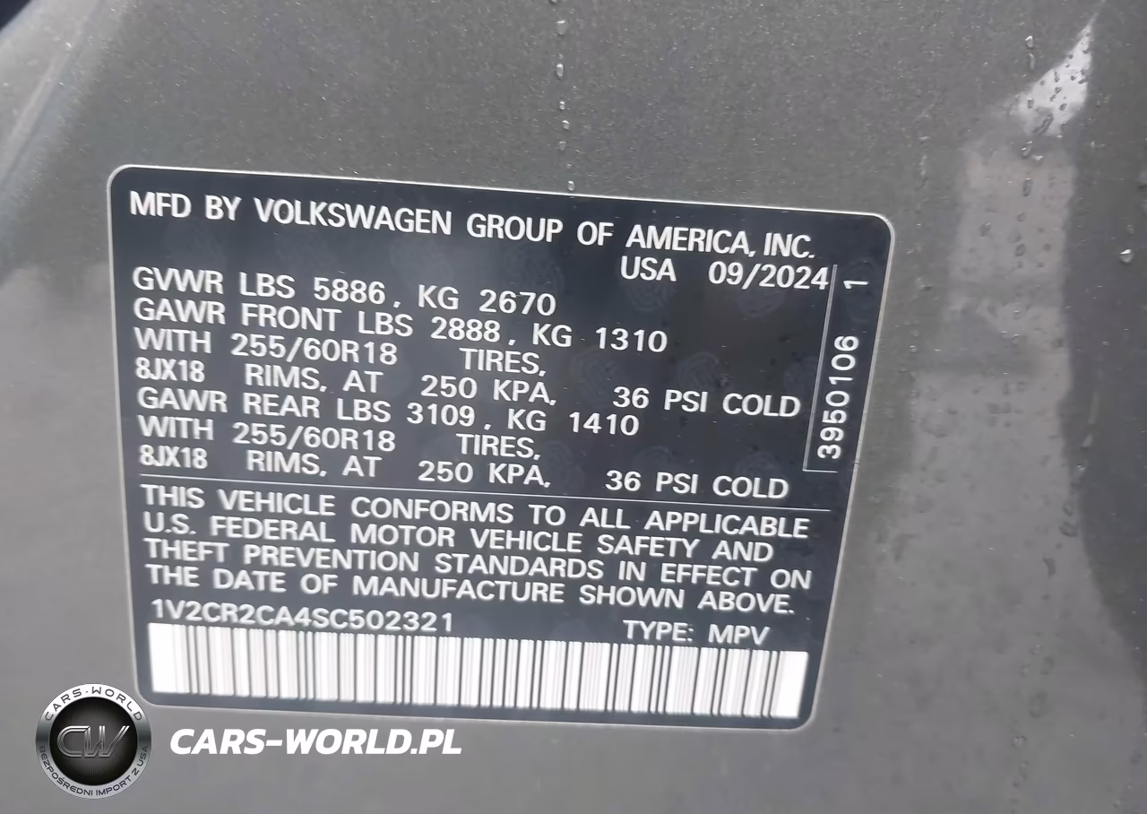 2025 Volkswagen Atlas 2.0T Peak Edition VIN:1V2CR2CA4SC502321 - 9
