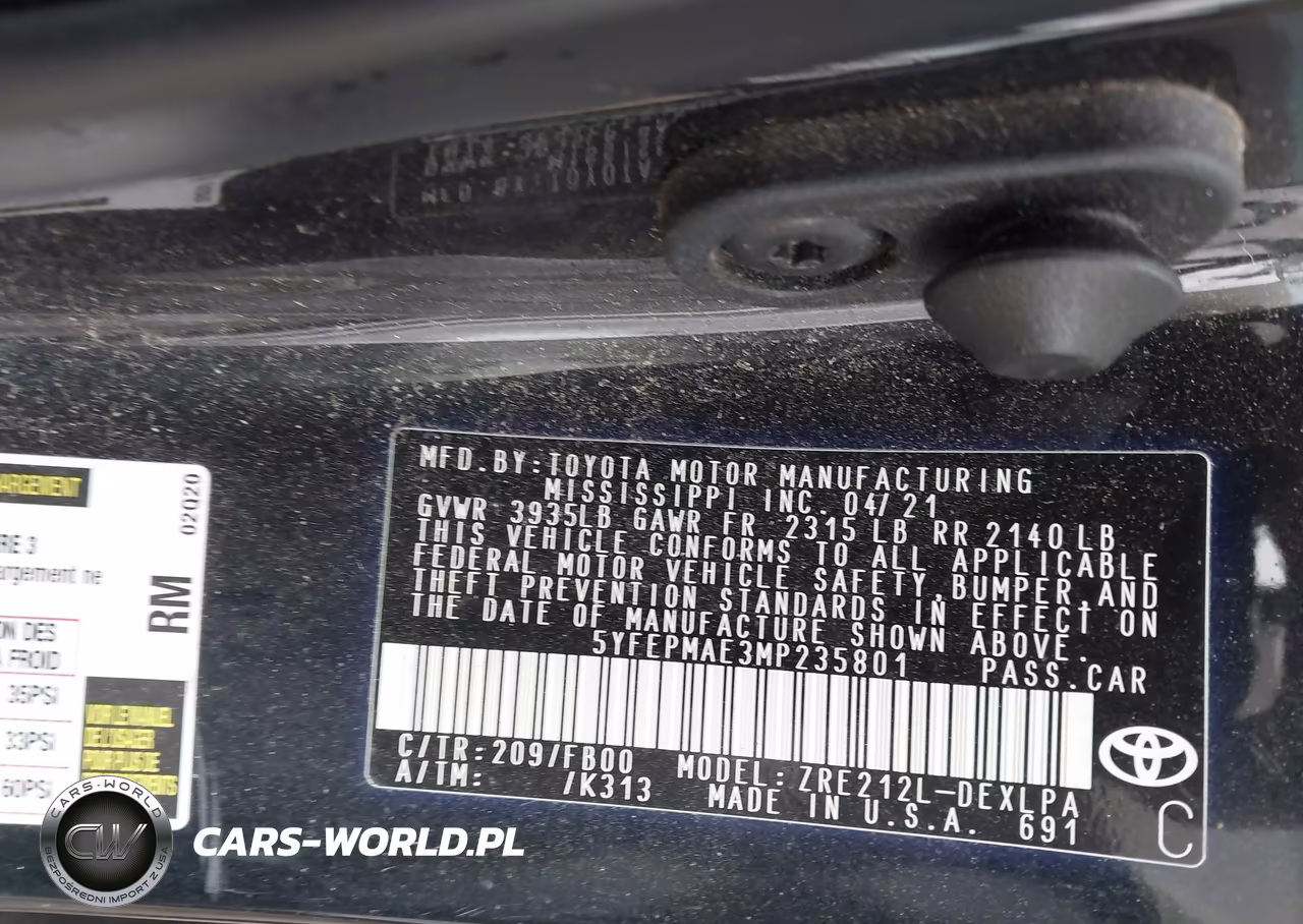 2021 Toyota Corolla Le VIN:5YFEPMAE3MP235801 - 9