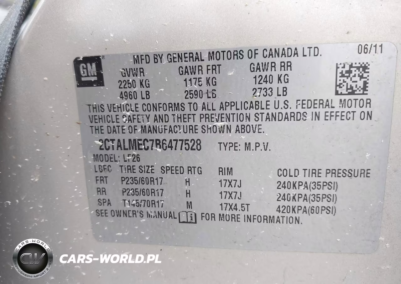 2011 GMC Terrain Sle-1 VIN:2CTALMEC7B6477528 - 9