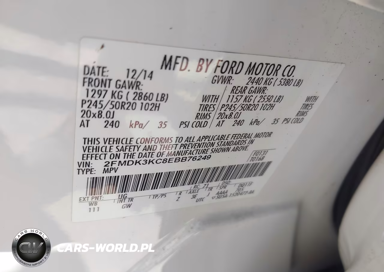 2014 Ford Edge Limited VIN:2FMDK3KC8EBB76249 - 9