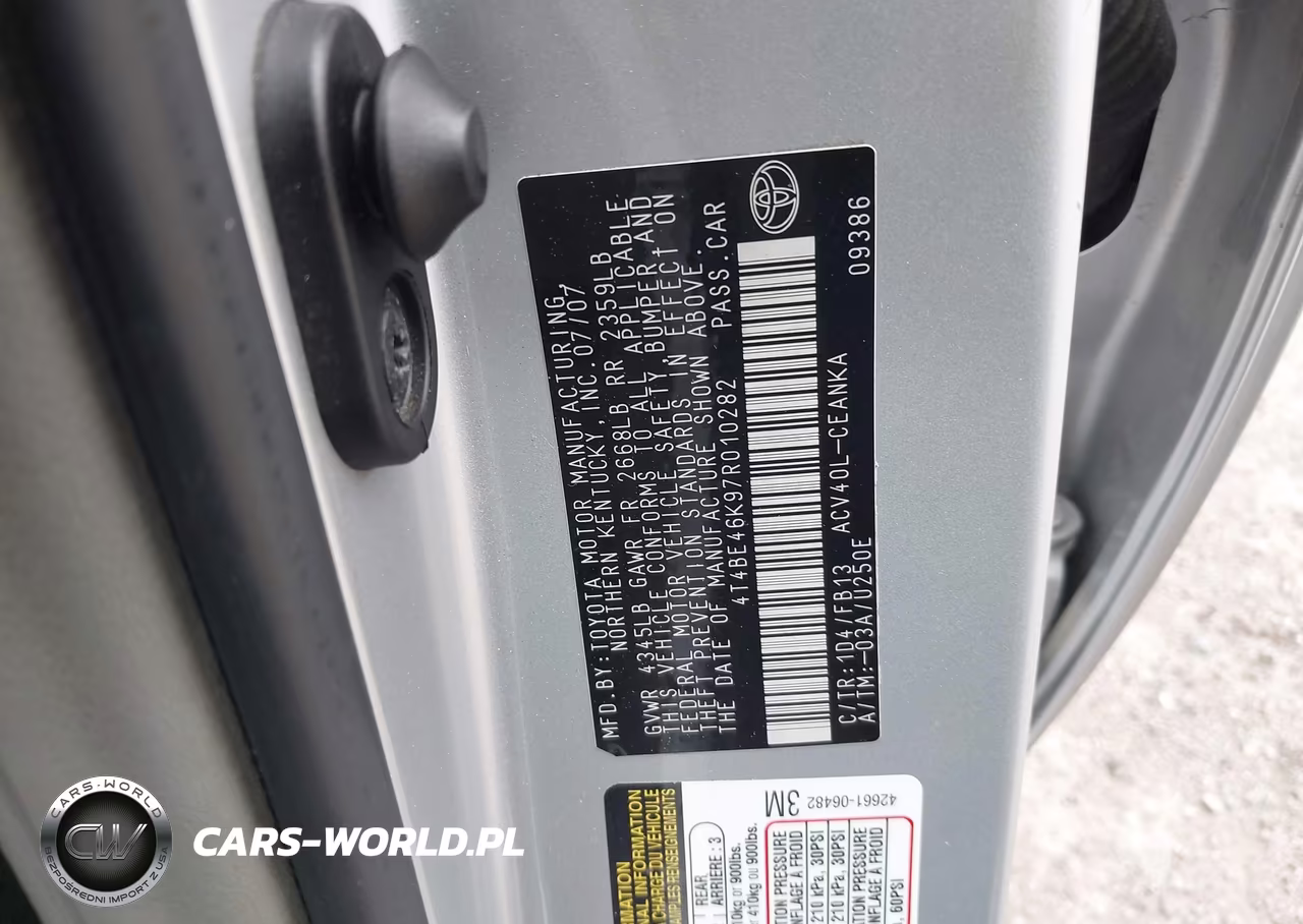 2007 Toyota Camry Ce VIN:4T4BE46K97R010282 - 9