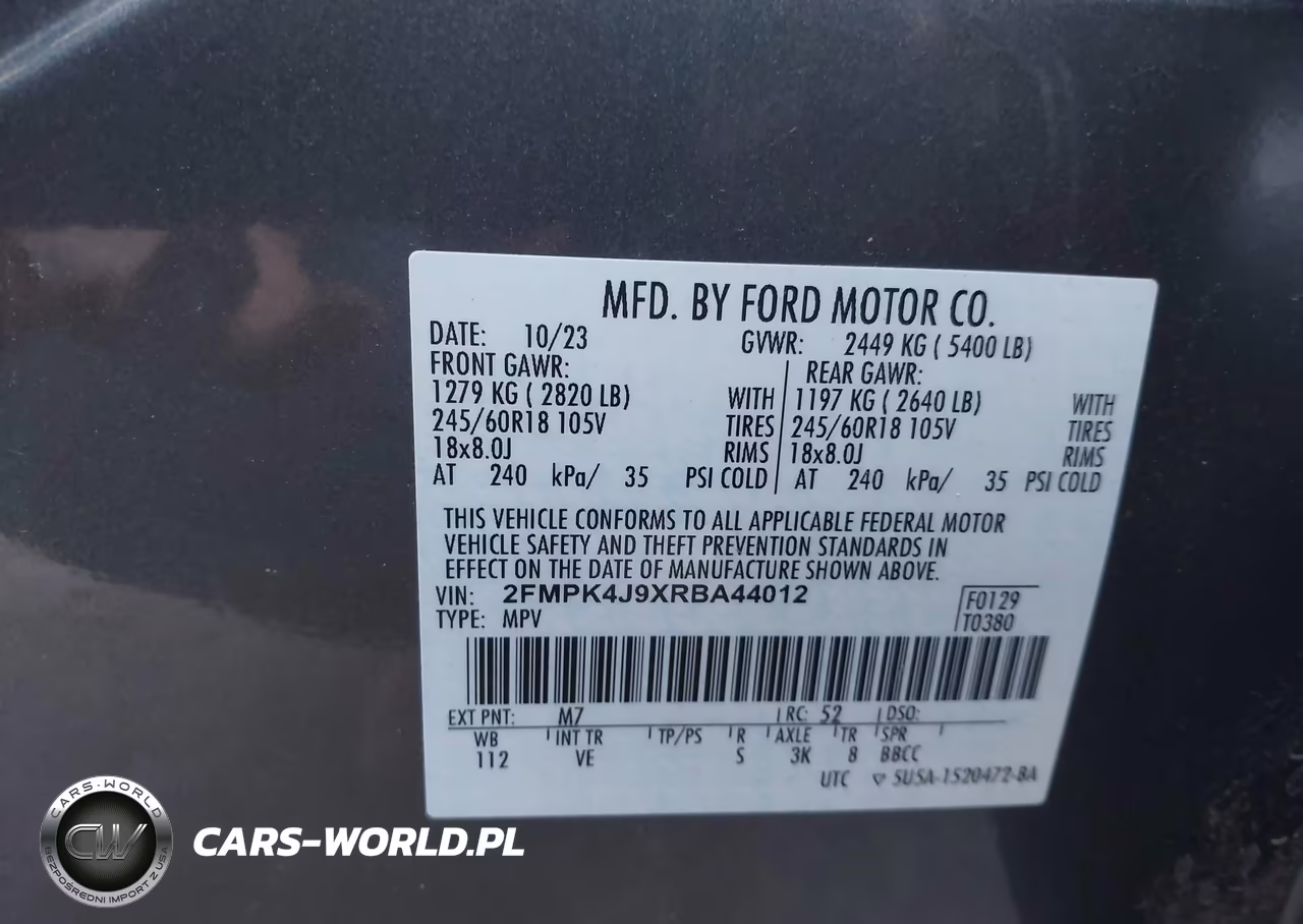 2024 Ford Edge Sel VIN:2FMPK4J9XRBA44012 - 9