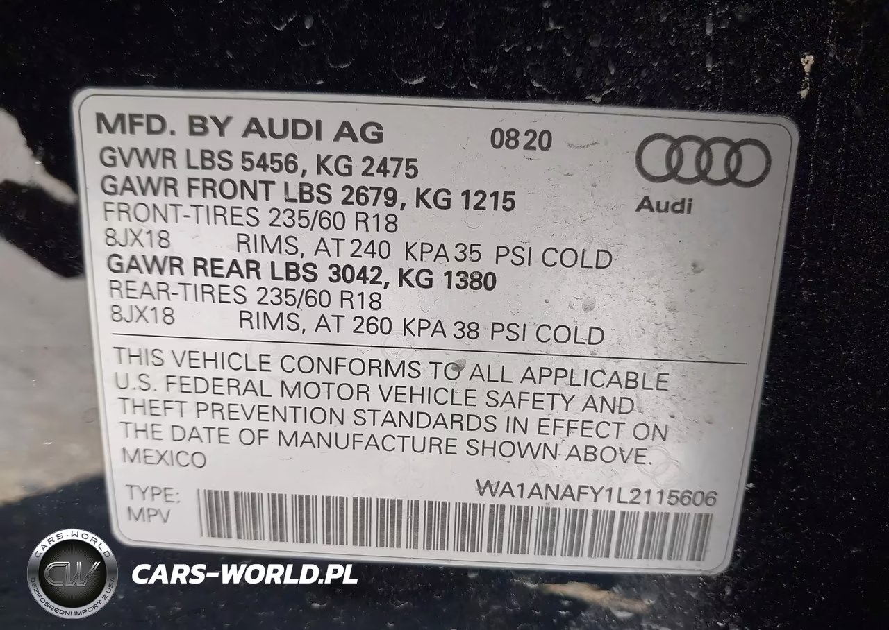2020 Audi Q5 Premium 45 Tfsi Quattro S Tronic VIN:WA1ANAFY1L2115606 - 9