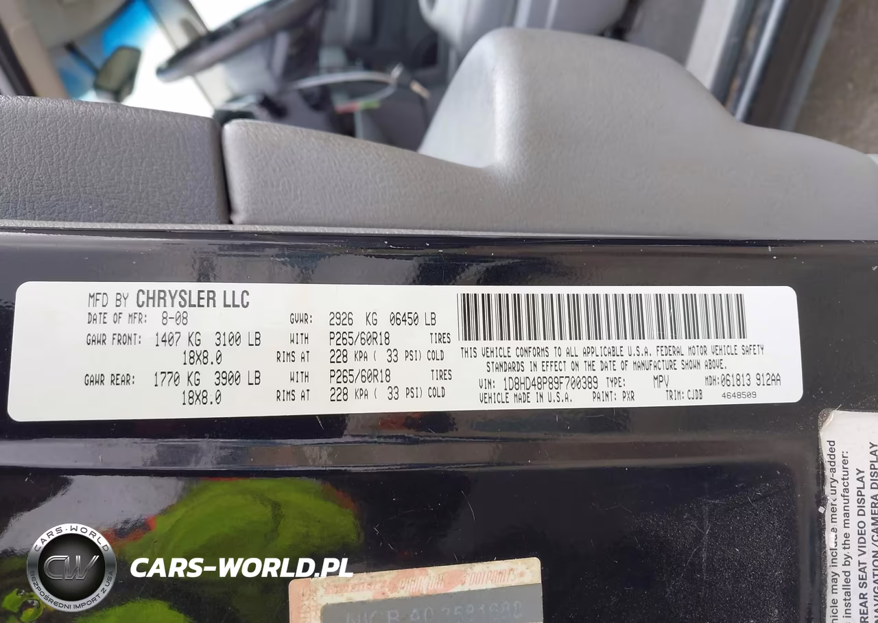 2009 Dodge Durango Slt VIN:1D8HD48P89F700389 - 9