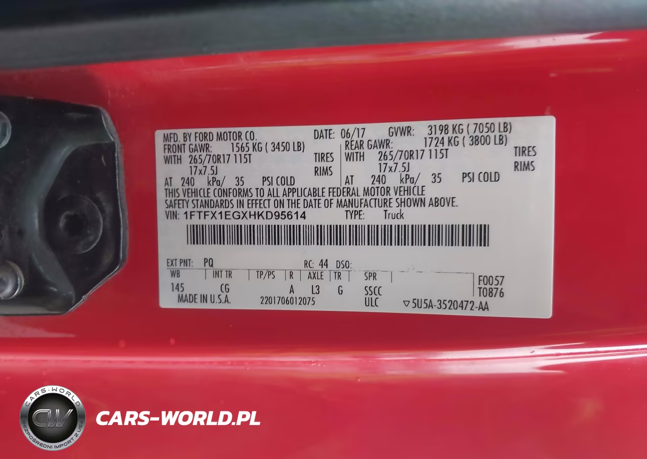 2017 Ford F-150 Xl VIN:1FTFX1EGXHKD95614 - 9