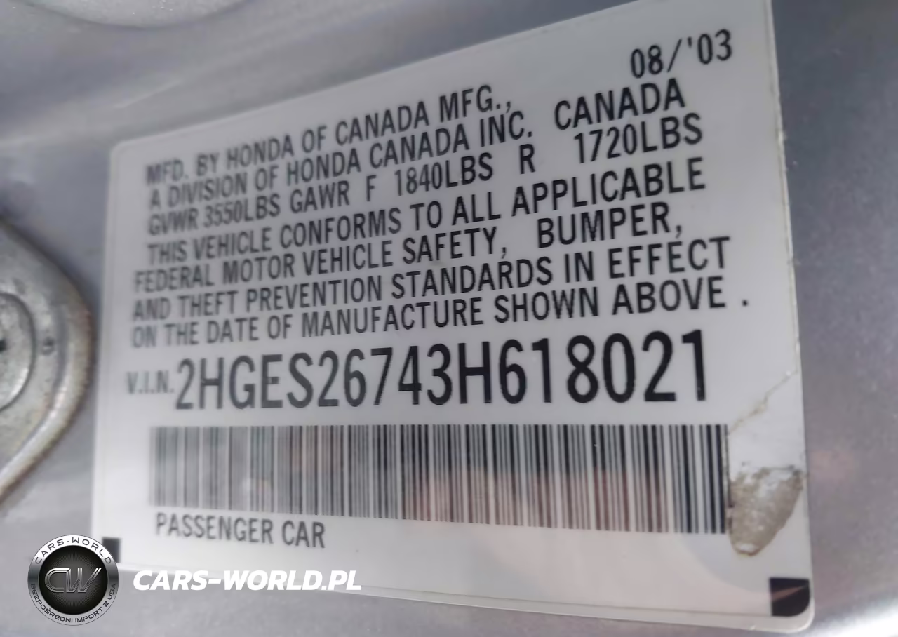 2003 Honda Civic Ex VIN:2HGES26743H618021 - 9