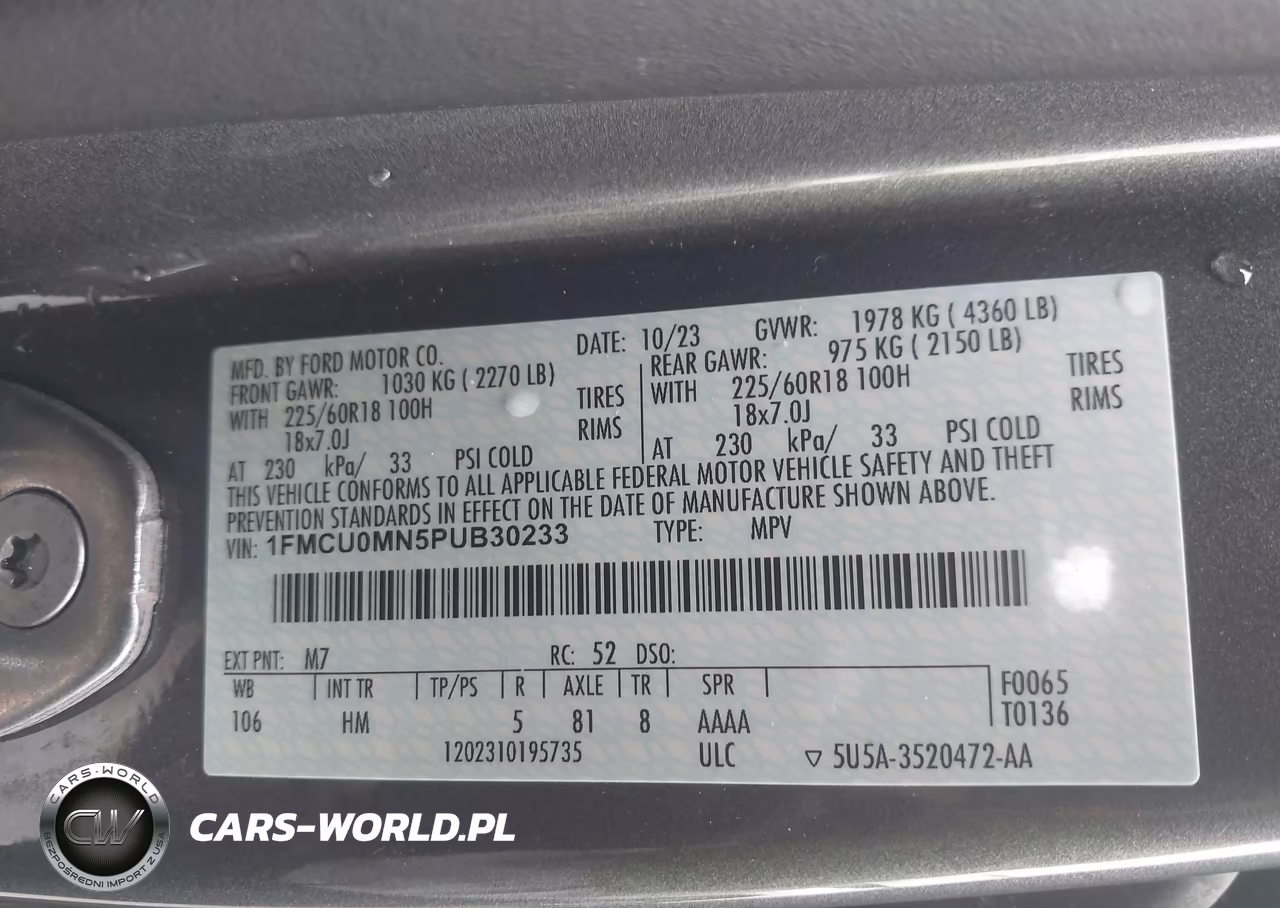 2023 Ford Escape St-Line VIN:1FMCU0MN5PUB30233 - 9