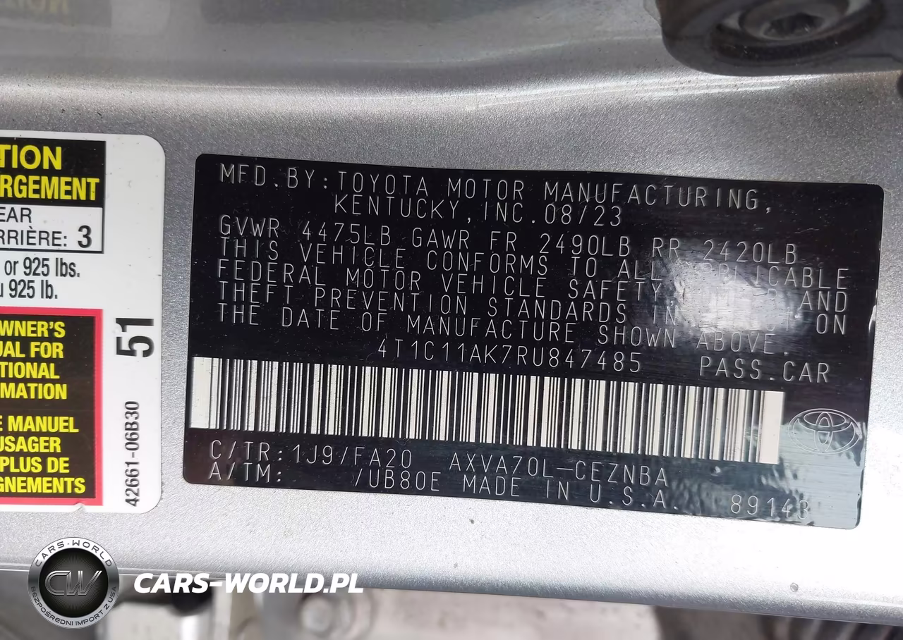 2024 Toyota Camry Le VIN:4T1C11AK7RU847485 - 9