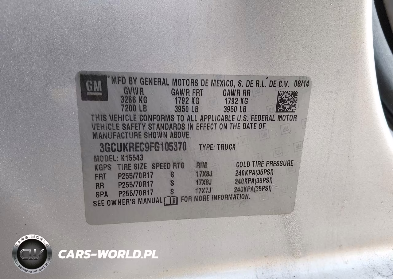 2015 Chevrolet Silverado 1500 1Lt VIN:3GCUKREC9FG105370 - 9
