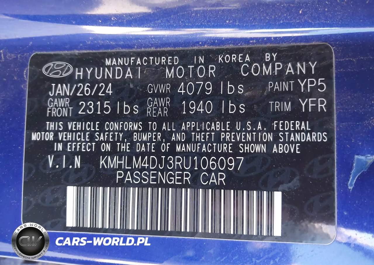 2024 Hyundai Elantra Hybrid Blue VIN:KMHLM4DJ3RU106097 - 9