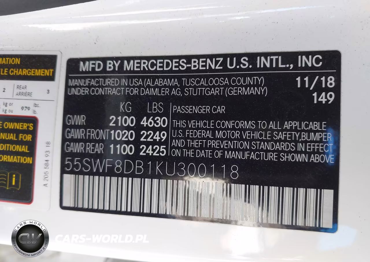 2019 Mercedes-Benz C 300 VIN:55SWF8DB1KU300118 - 9