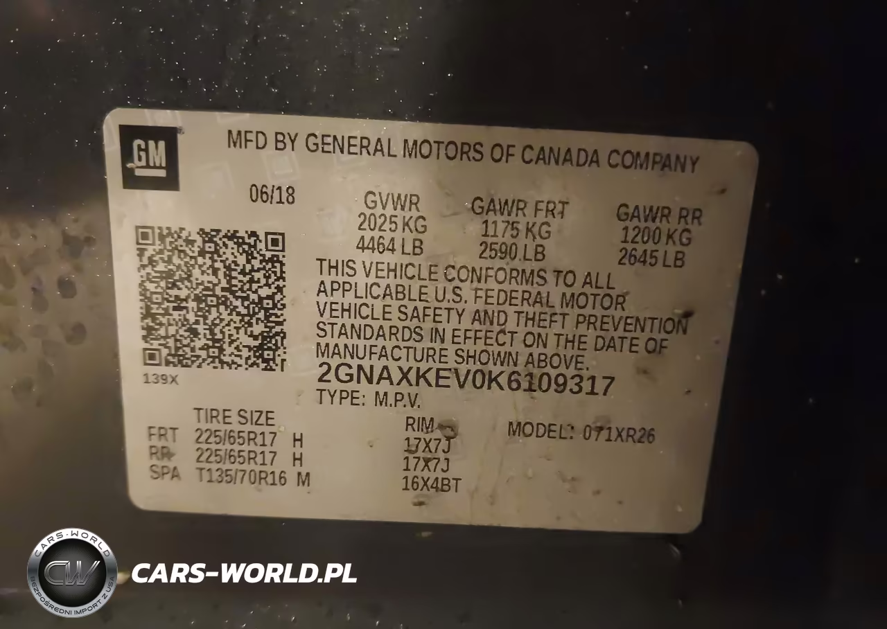 2019 Chevrolet Equinox Lt VIN:2GNAXKEV0K6109317 - 9