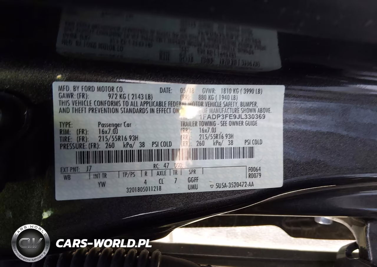 2018 Ford Focus Se VIN:1FADP3FE9JL330369 - 9