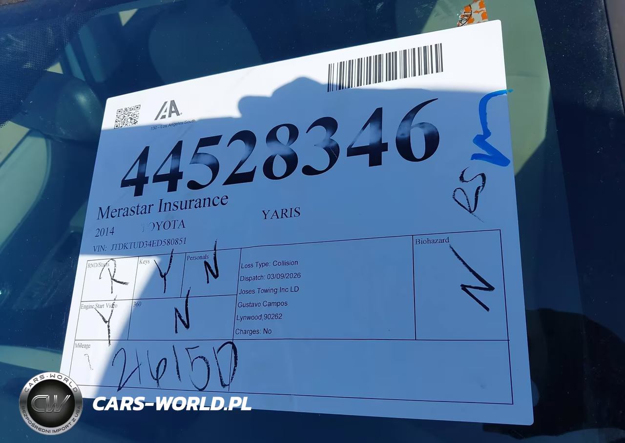 2014 Toyota Yaris Le (Tmc-Cbu Plant) VIN:JTDKTUD34ED580851 - 12