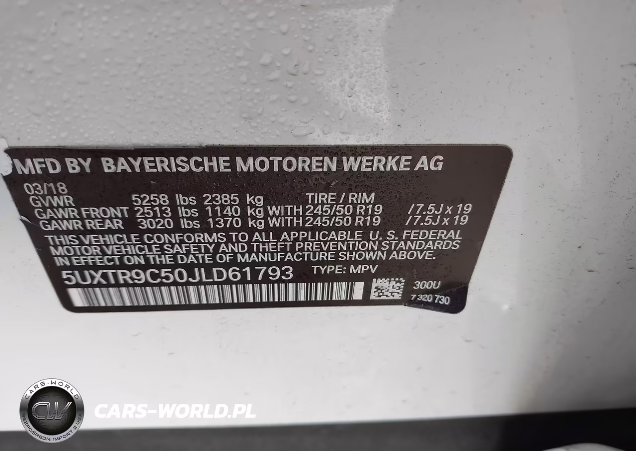 2018 BMW X3 xDrive30I VIN:5UXTR9C50JLD61793 - 9
