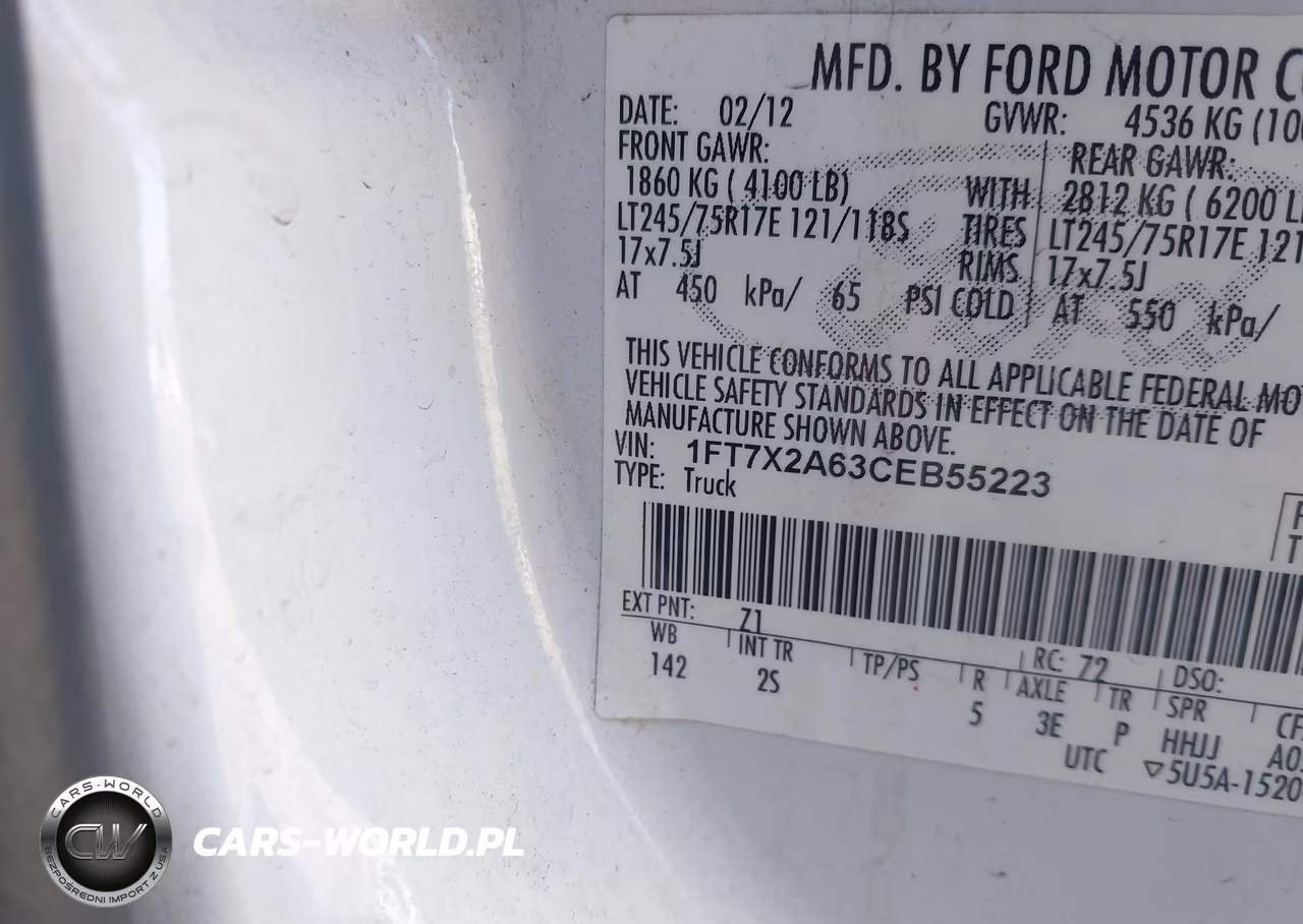 2012 Ford F-250 Xlt VIN:1FT7X2A63CEB55223 - 9