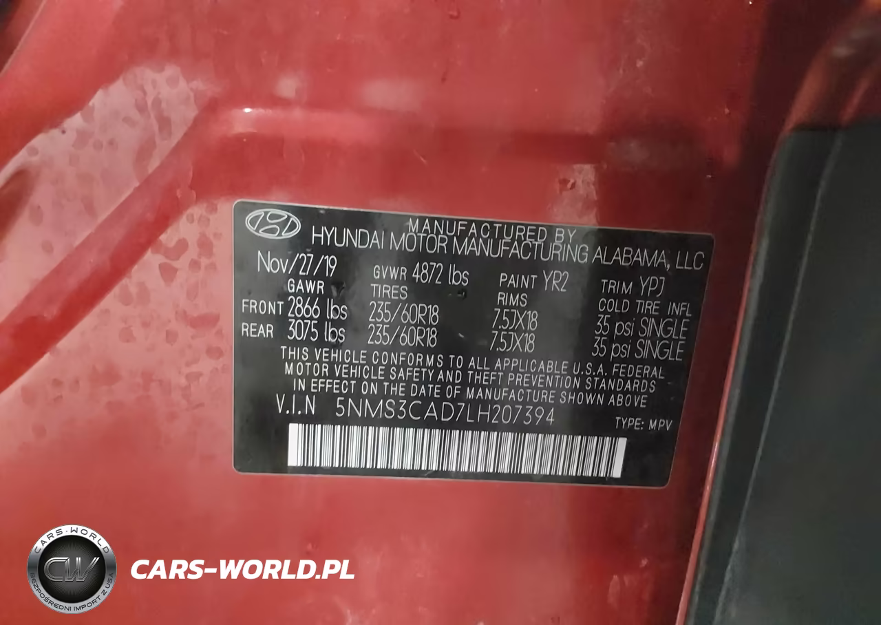2020 Hyundai Santa Fe Sel VIN:5NMS3CAD7LH207394 - 9