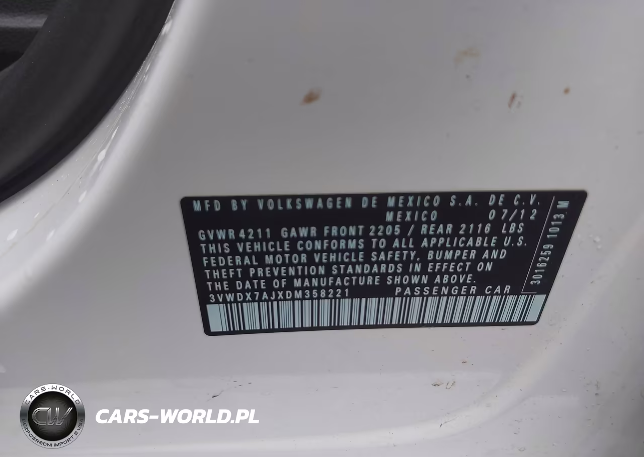 2013 Volkswagen Jetta Se VIN:3VWDX7AJXDM358221 - 9