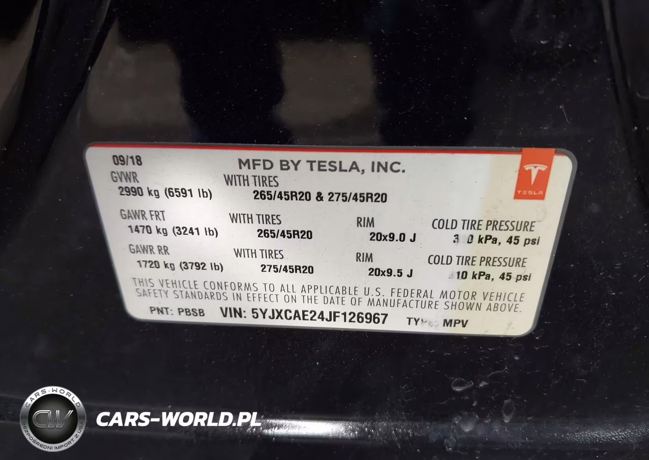 2018 Tesla Model X 100D-75D-P100D VIN:5YJXCAE24JF126967 - 9