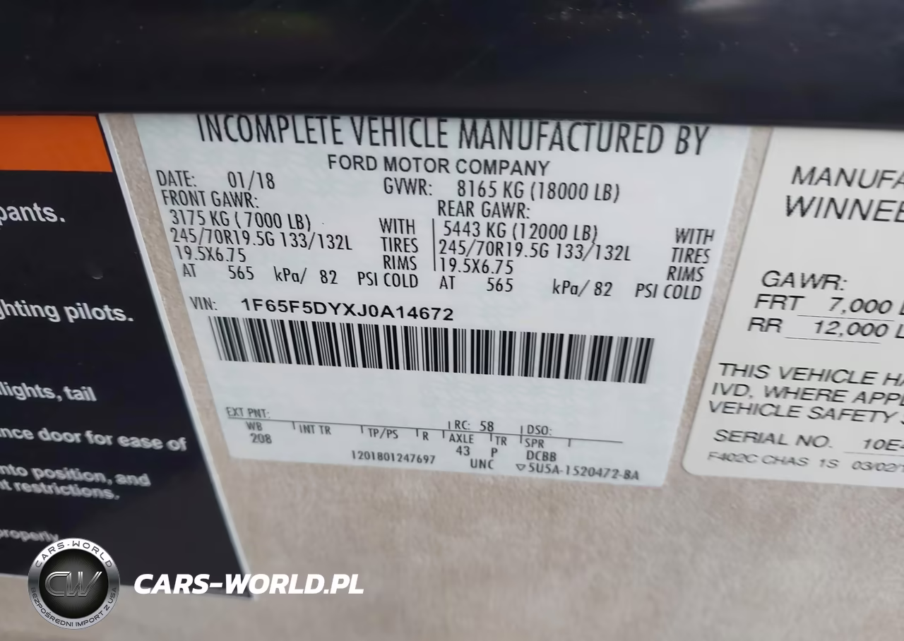 2019 Winnebago Vista 32Ye VIN:1F65F5DYXJ0A14672 - 9
