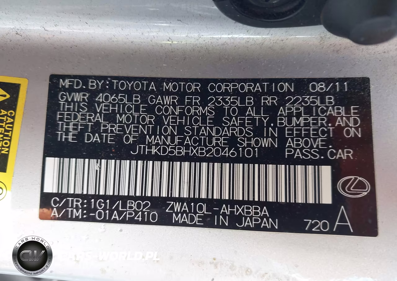 2011 Lexus Ct 200H VIN:JTHKD5BHXB2046101 - 9