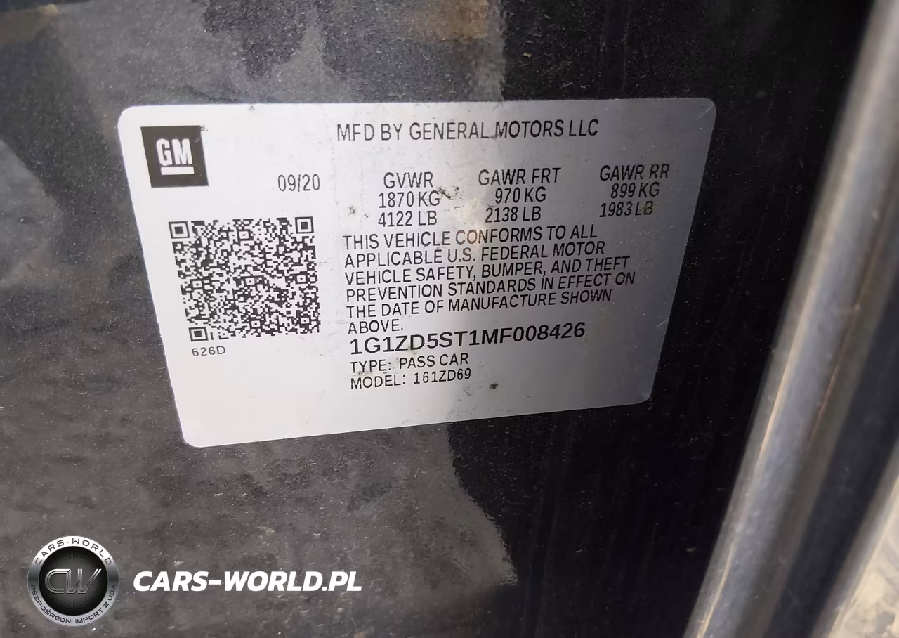 2021 Chevrolet Malibu Fwd Lt VIN:1G1ZD5ST1MF008426 - 9