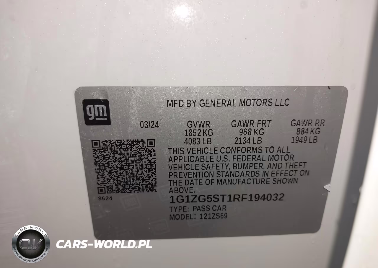 2024 Chevrolet Malibu Fwd Rs VIN:1G1ZG5ST1RF194032 - 9