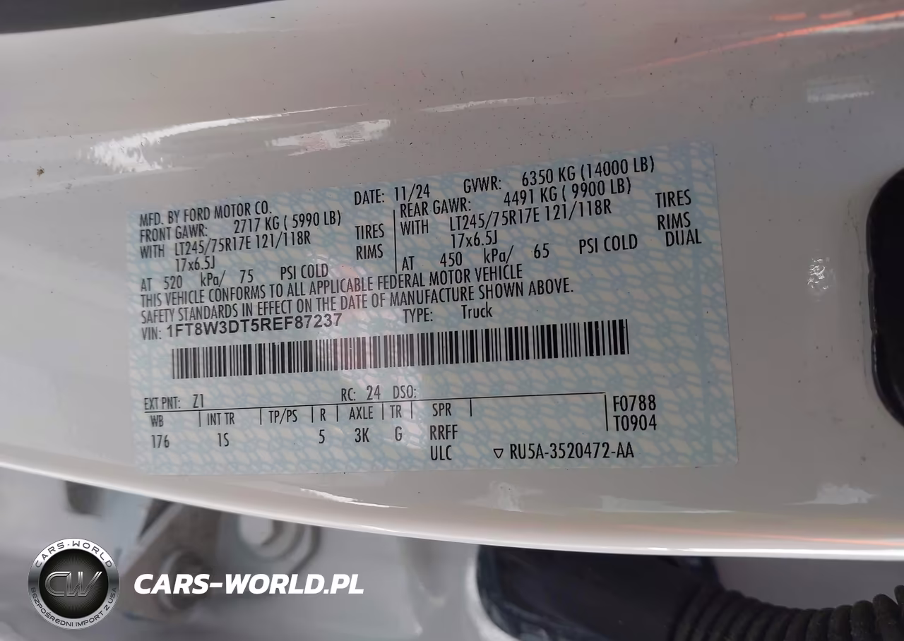 2024 Ford F-350 Xl VIN:1FT8W3DT5REF87237 - 9