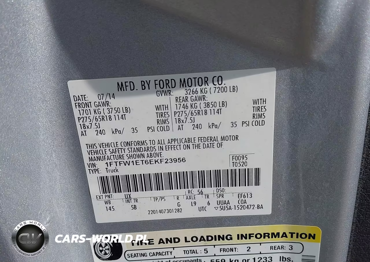 2014 Ford F-150 Fx4 VIN:1FTFW1ET6EKF23956 - 9