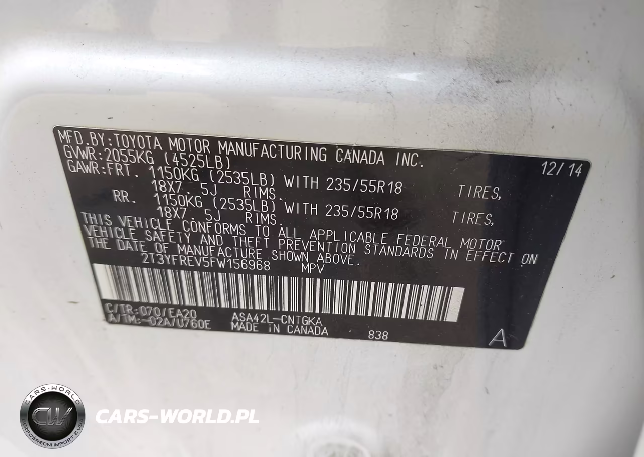 2015 Toyota Rav4 Limited VIN:2T3YFREV5FW156968 - 9