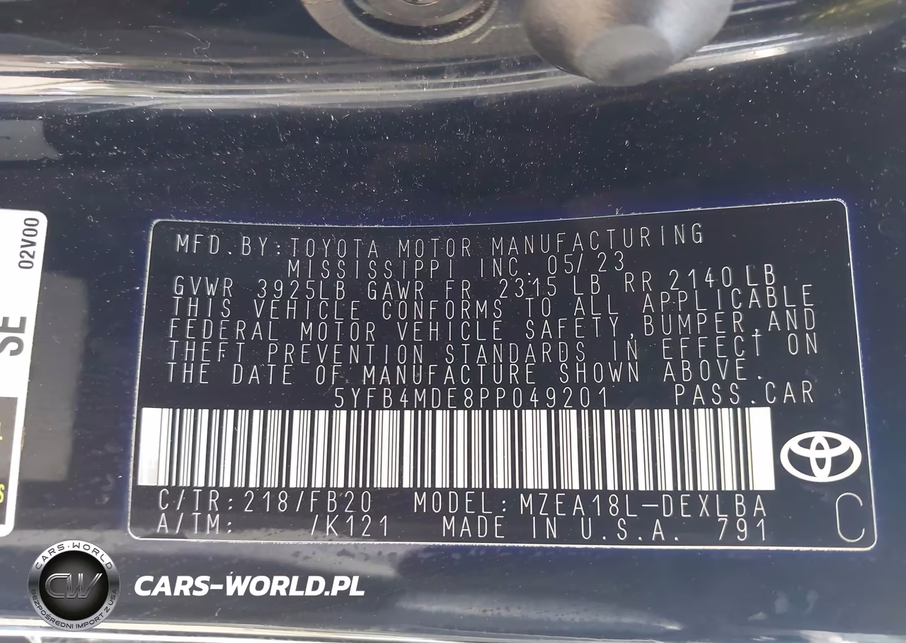 2023 Toyota Corolla Le VIN:5YFB4MDE8PP049201 - 9