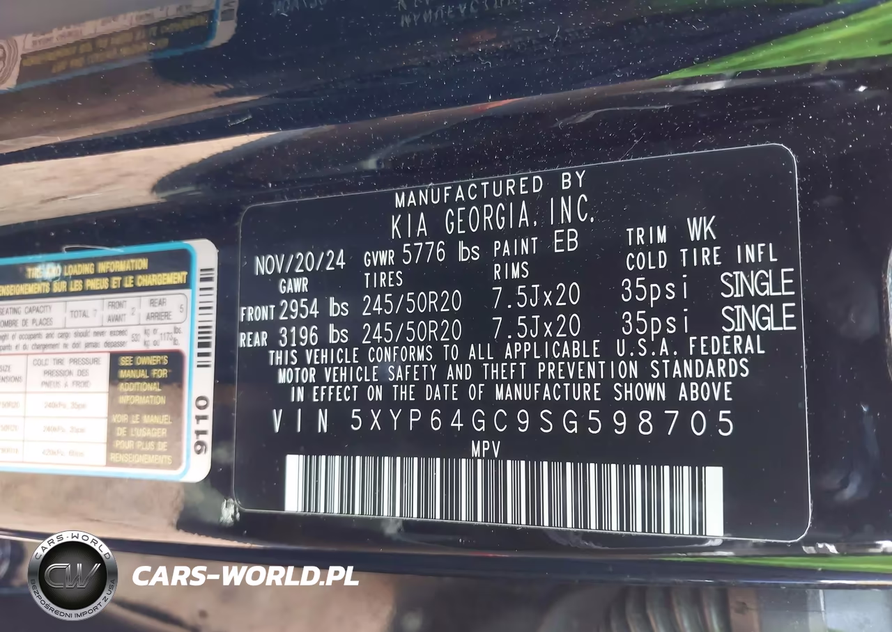 2025 Kia Telluride S VIN:5XYP64GC9SG598705 - 9