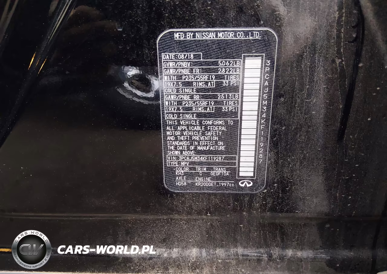 2019 Infiniti Qx50 Essential VIN:3PCAJ5M34KF119287 - 9
