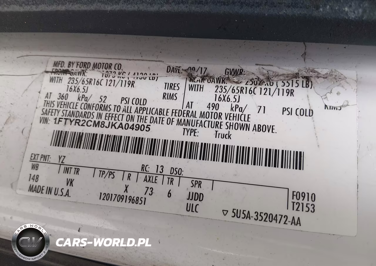 2018 Ford Transit-250 VIN:1FTYR2CM8JKA04905 - 9