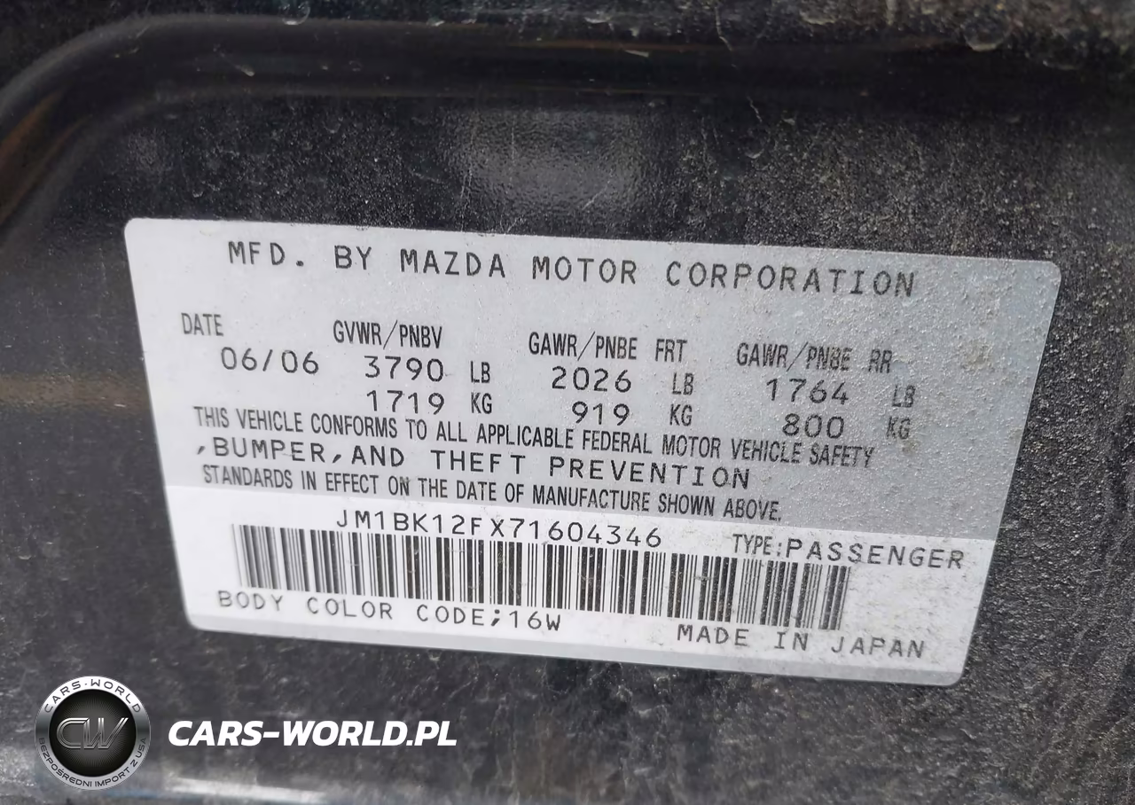 2007 Mazda Mazda3 I VIN:JM1BK12FX71604346 - 9