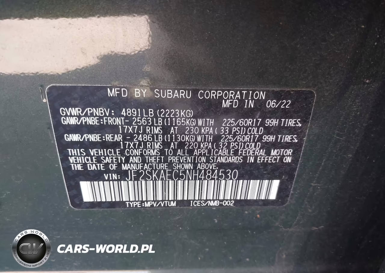 2022 Subaru Forester Premium VIN:JF2SKAEC5NH484530 - 9