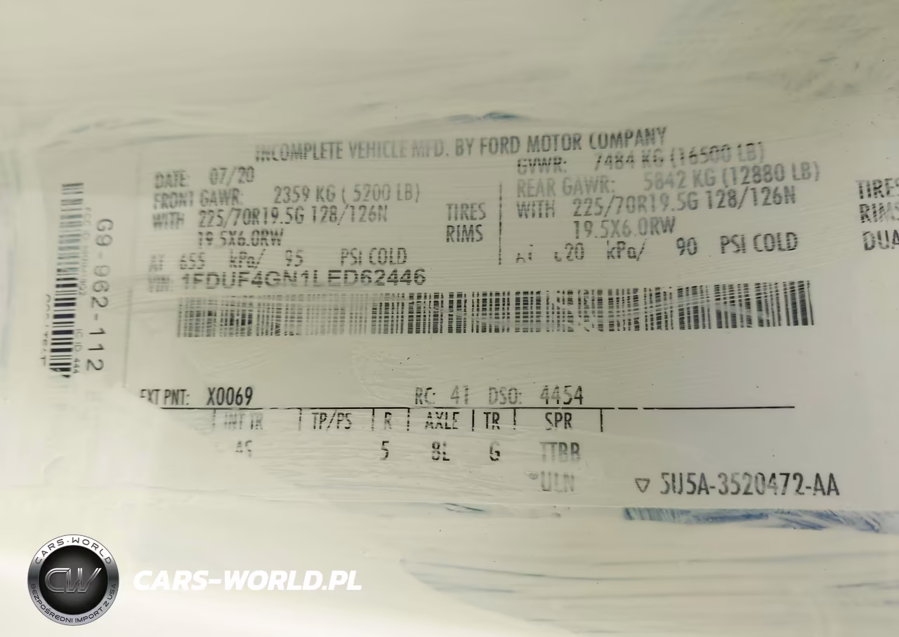 2020 Ford F-450 Chassis Xl VIN:1FDUF4GN1LED62446 - 8