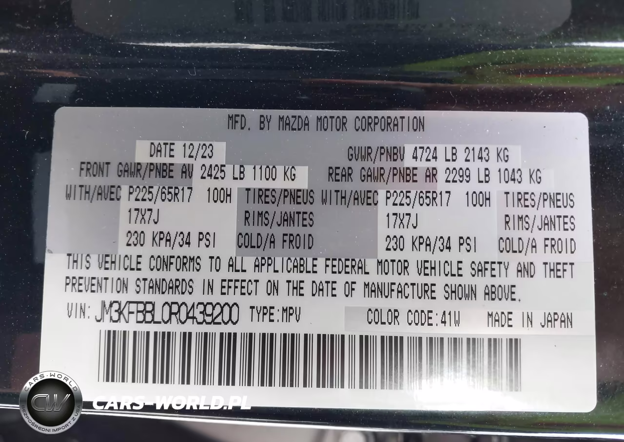 2024 Mazda Cx-5 2.5 S Select VIN:JM3KFBBL0R0439200 - 9