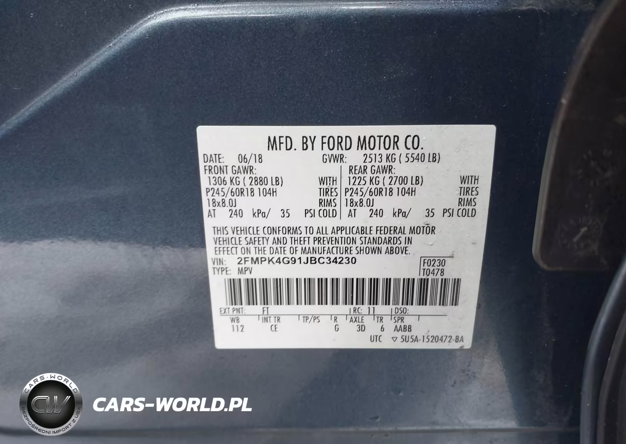 2018 Ford Edge Se VIN:2FMPK4G91JBC34230 - 9