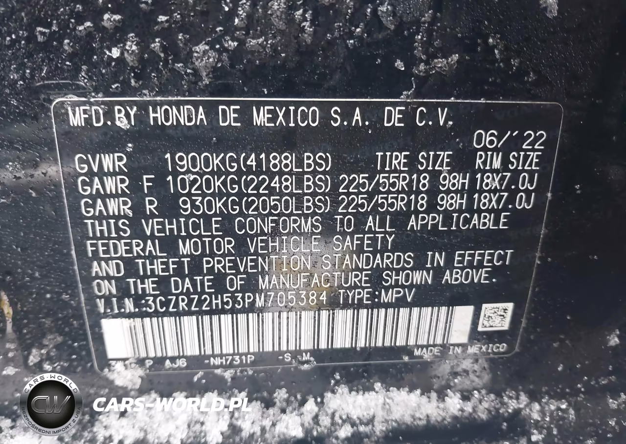 2023 Honda Hr-V Awd Sport VIN:3CZRZ2H53PM705384 - 9