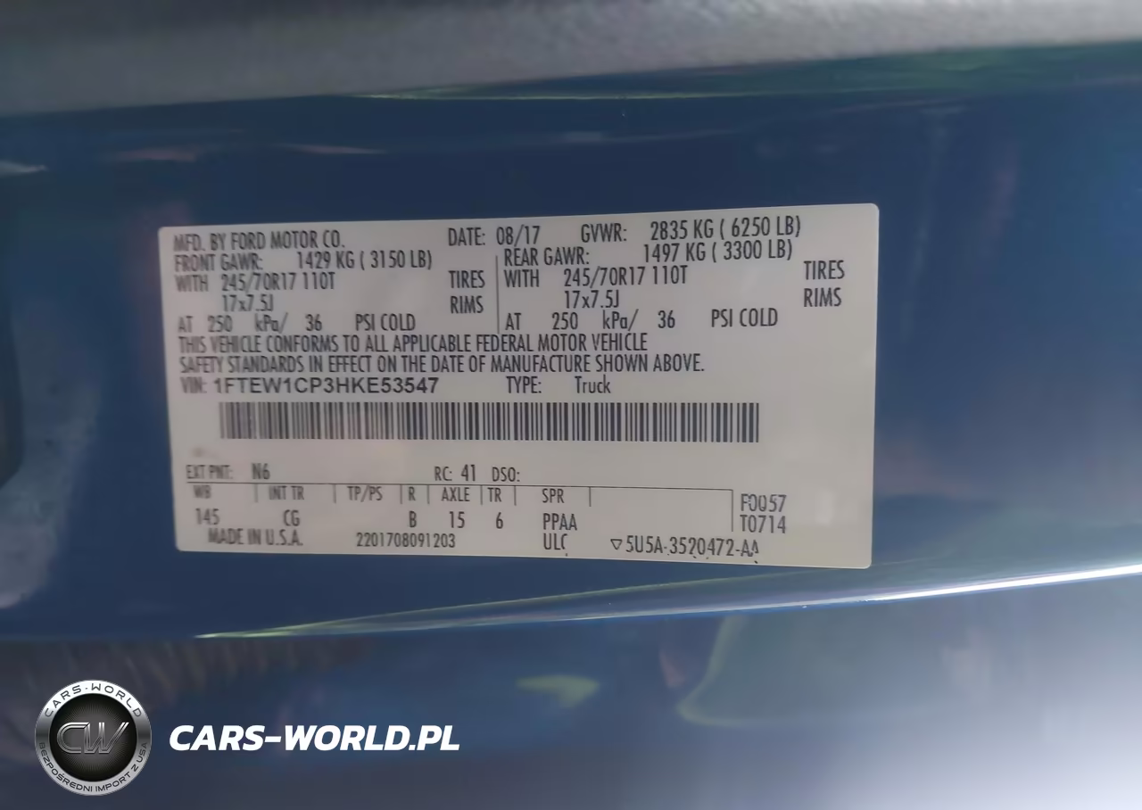 2017 Ford F-150 Xl VIN:1FTEW1CP3HKE53547 - 9