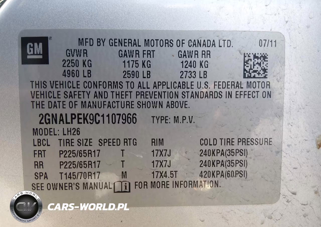 2012 Chevrolet Equinox 2Lt VIN:2GNALPEK9C1107966 - 9