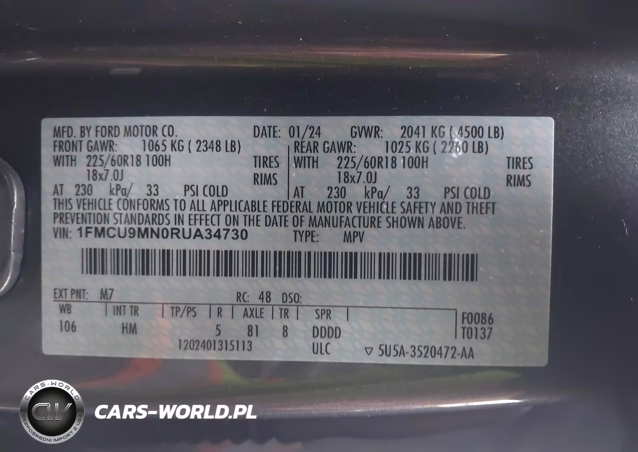 2024 Ford Escape St-Line VIN:1FMCU9MN0RUA34730 - 9