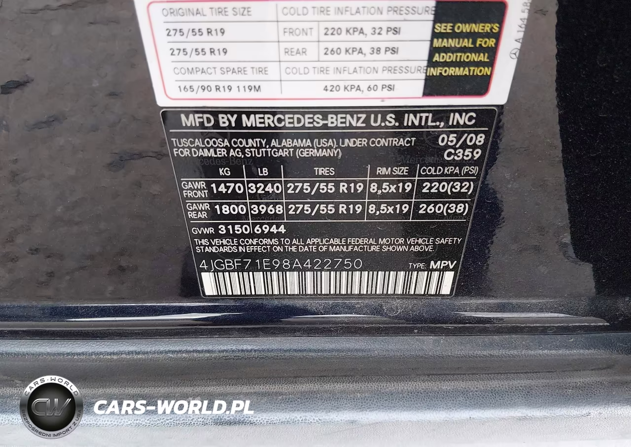 2008 Mercedes-Benz Gl 450 4Matic VIN:4JGBF71E98A422750 - 9