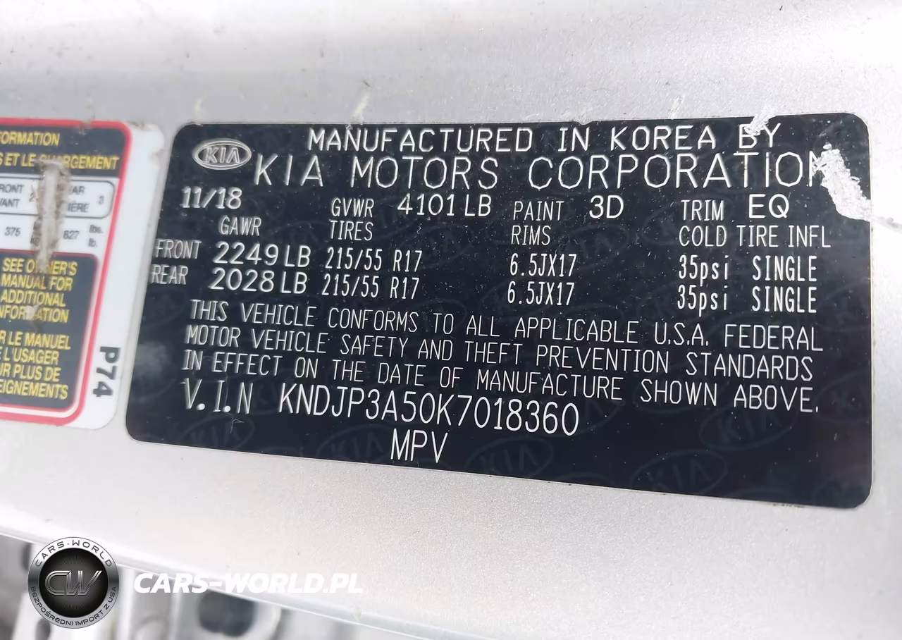 2019 Kia Soul + VIN:KNDJP3A50K7018360 - 9
